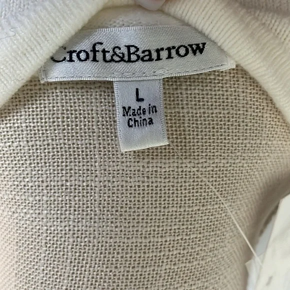 Croft & Barrow Ivory Button Front Cardigan - Picture 5 of 6